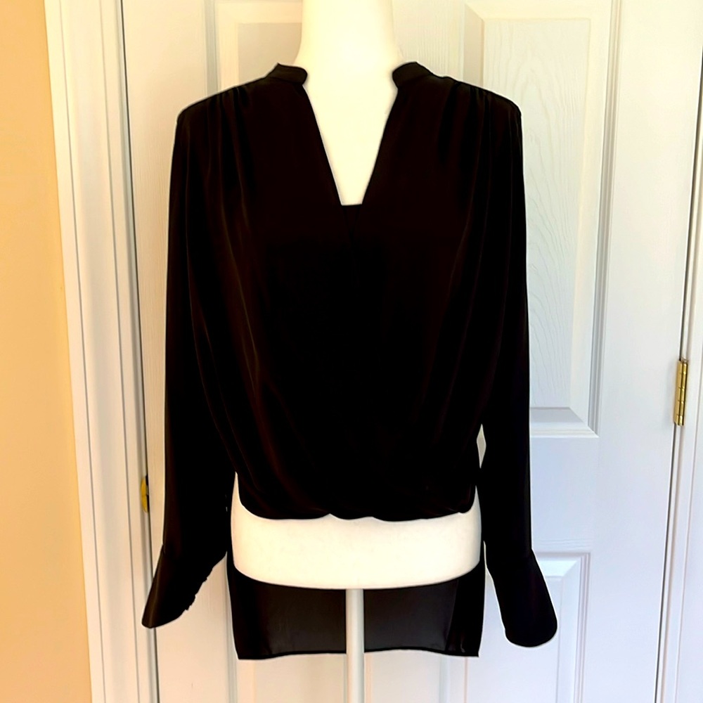 BCBGMAXAZRIA Jaclyn Drape Front Blouse